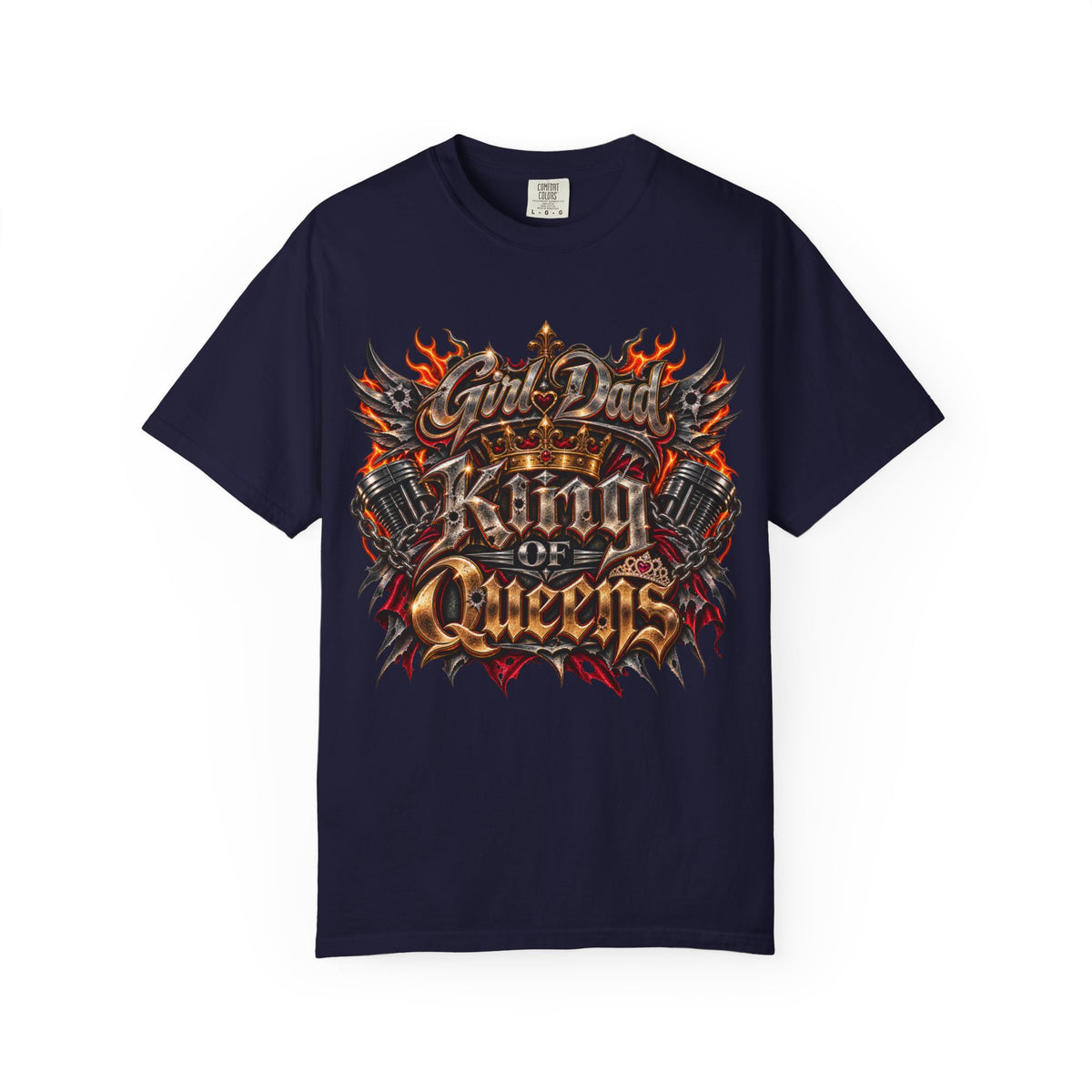 T-Shirt — "Girl Dad King of Queens" Graphic Tee