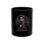Jerry Seinfeld Comedy Quote Mug – “Is it me or does working for a living seem counterproductive?” – Black Ceramic Coffee Cup
