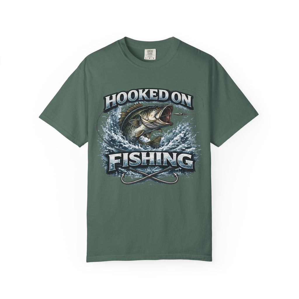 Hooked on Fishing T-Shirt — Mens Fishing Graphic Tee for Anglers