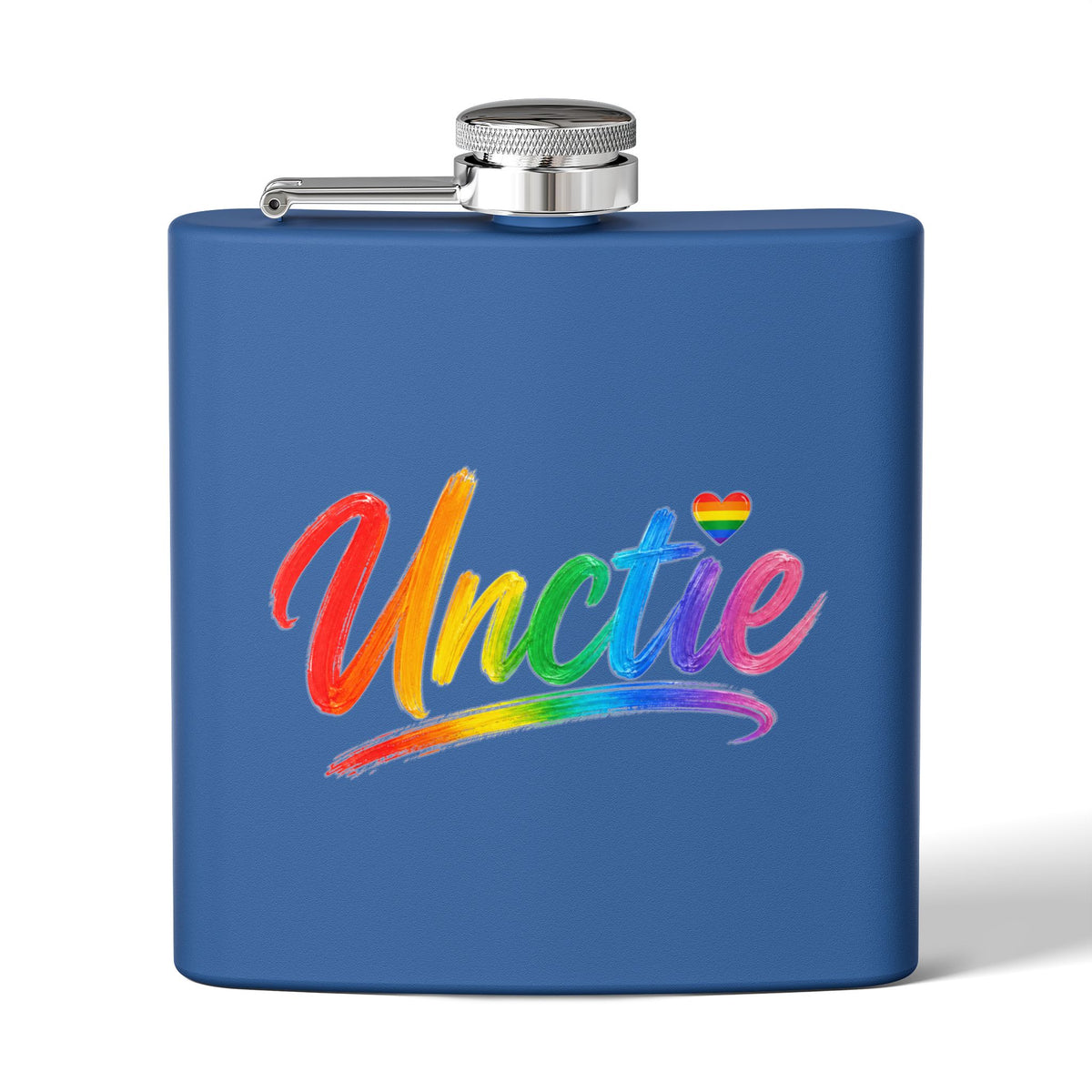 Rainbow 'Unctie' 6oz Stainless Steel Flask — LGBTQ+ Pride Hip Flask Gift