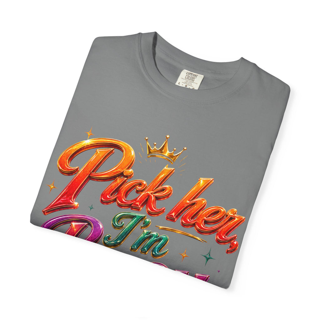 Pick Her I'm Busy T-Shirt — Bold Retro Script Graphic Tee for Confident Women