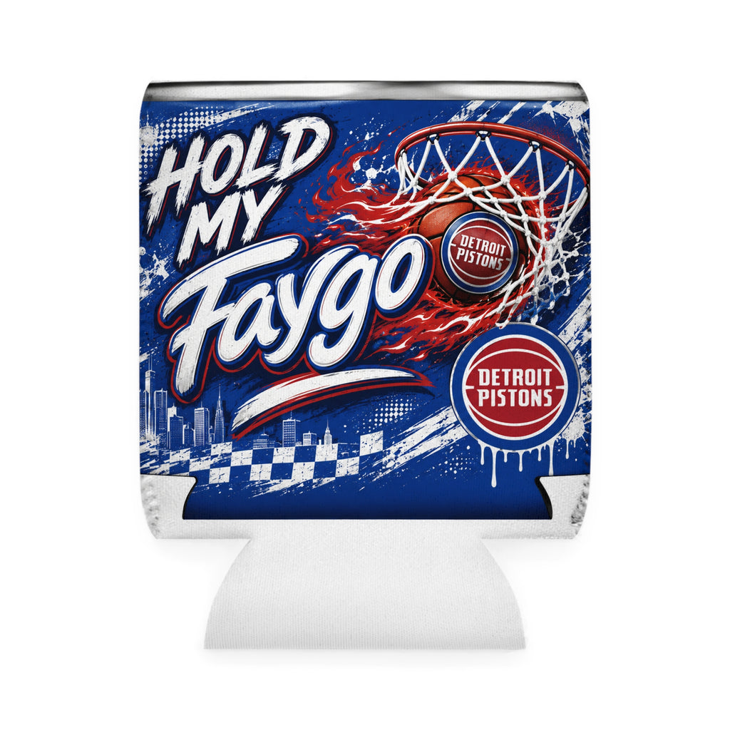 Detroit Pistons 'Hold My Faygo' Can Cooler Sleeve – Basketball Fan Koozie