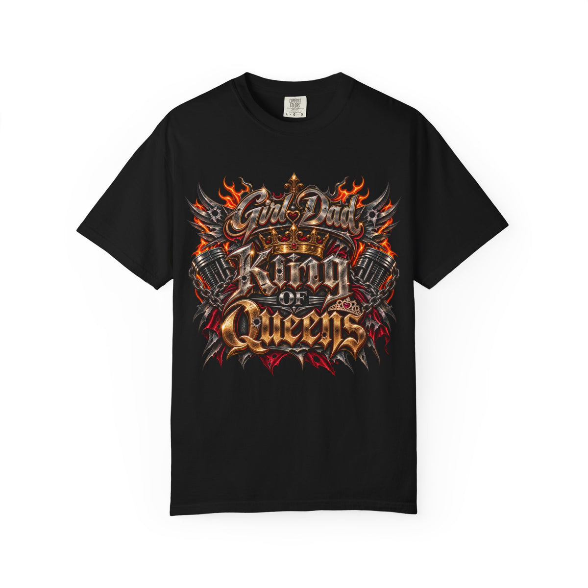 T-Shirt — "Girl Dad King of Queens" Graphic Tee