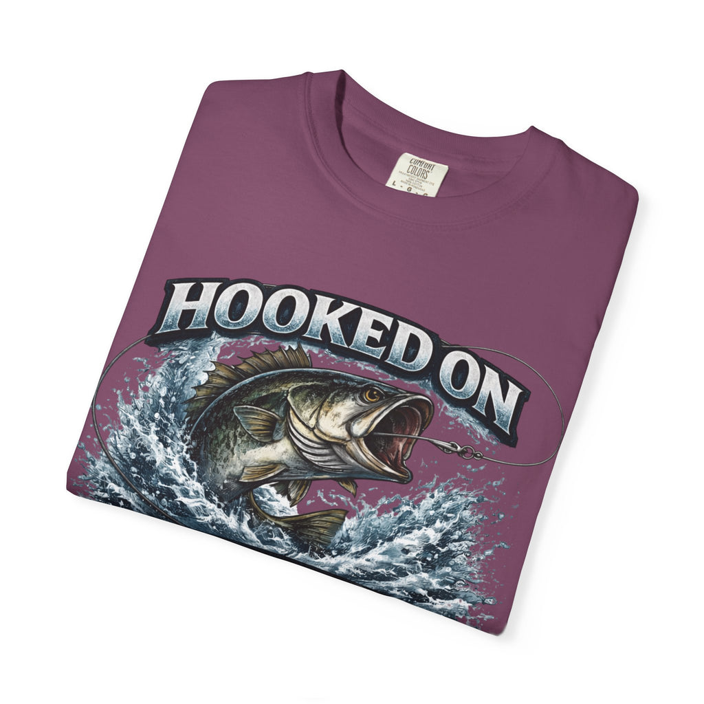 Hooked on Fishing T-Shirt — Mens Fishing Graphic Tee for Anglers