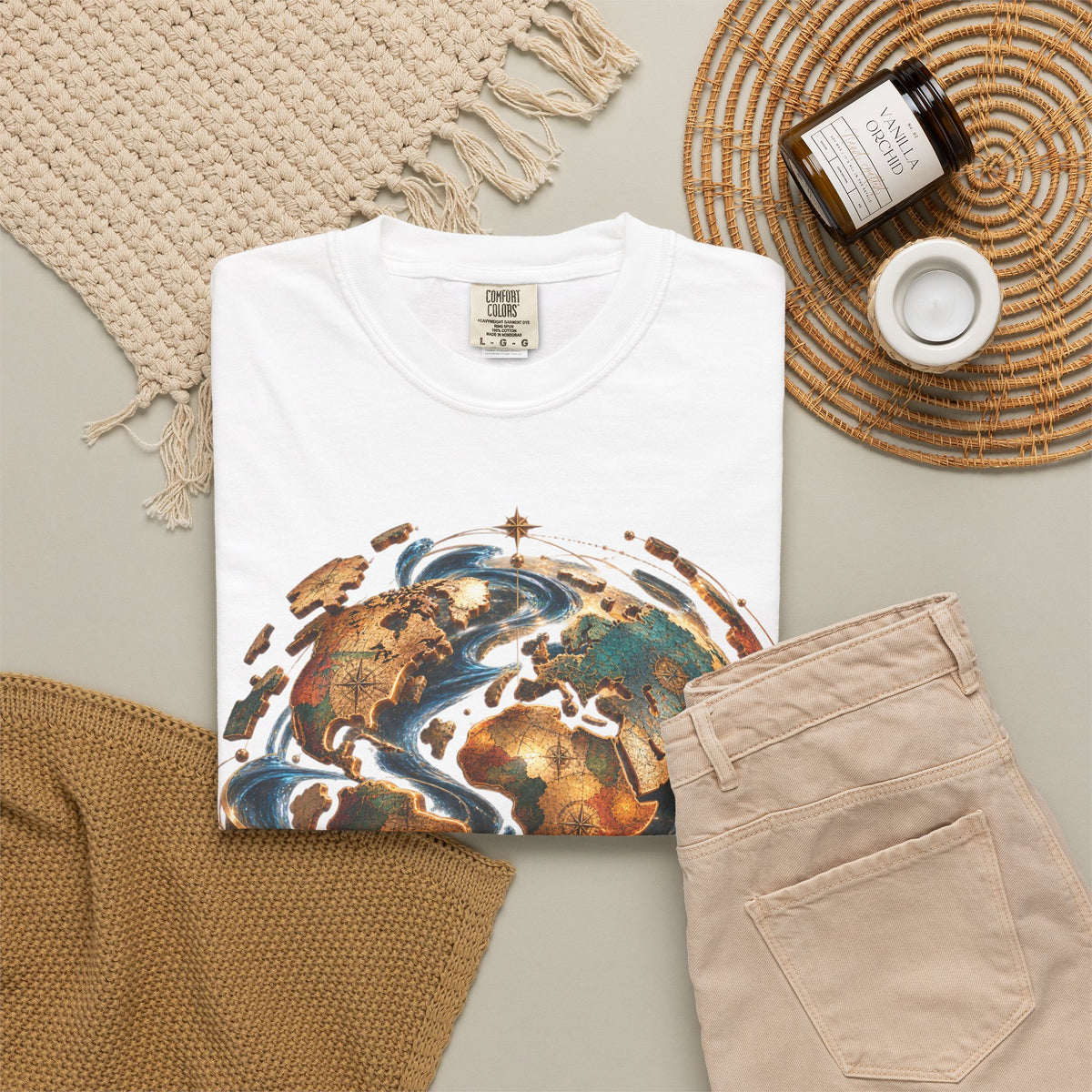 Earth Waves T-Shirt — Artistic Planet Graphic Tee