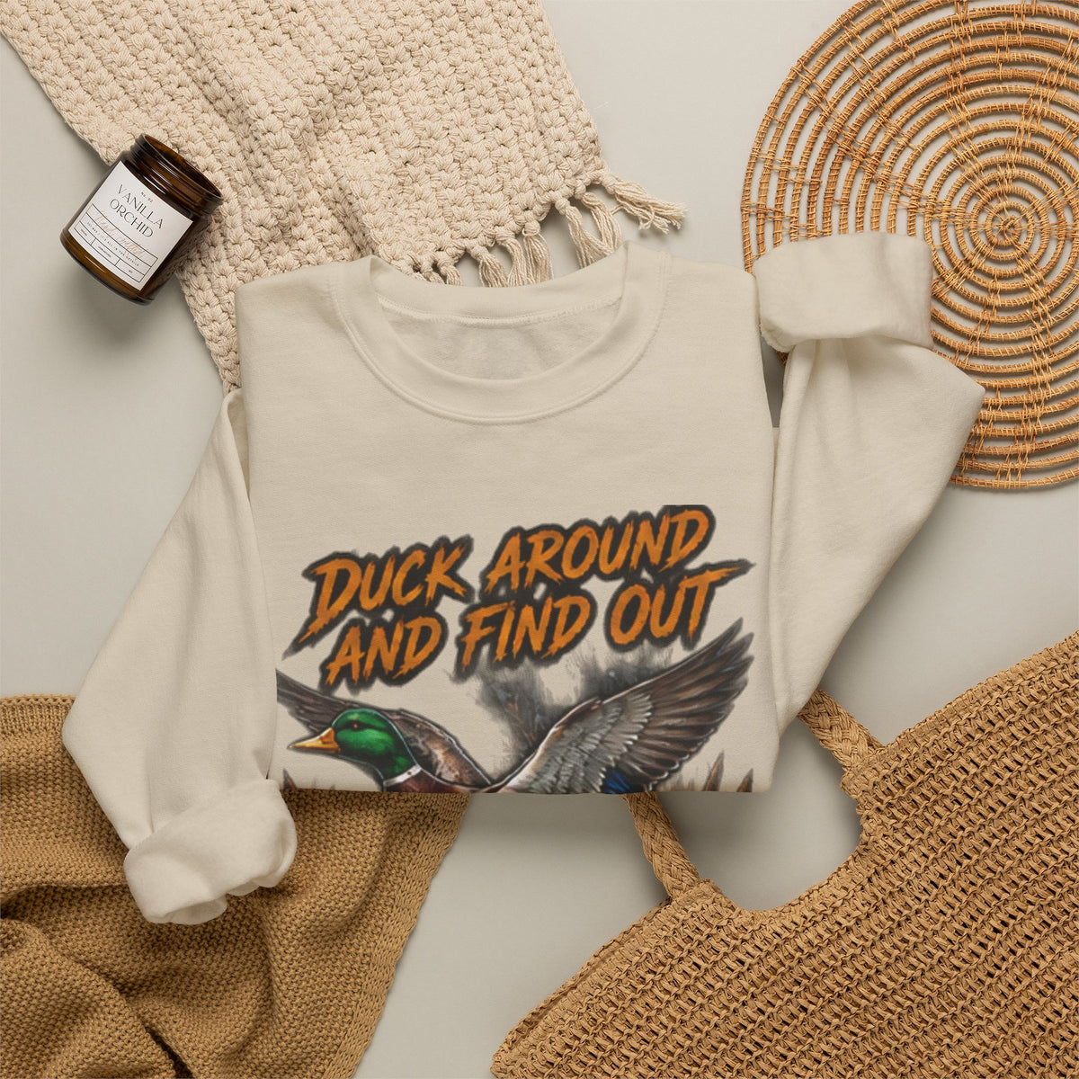 Crewneck Sweatshirt - "Duck Around And Find Out (D.A.F.O.)" Mallard Graphic