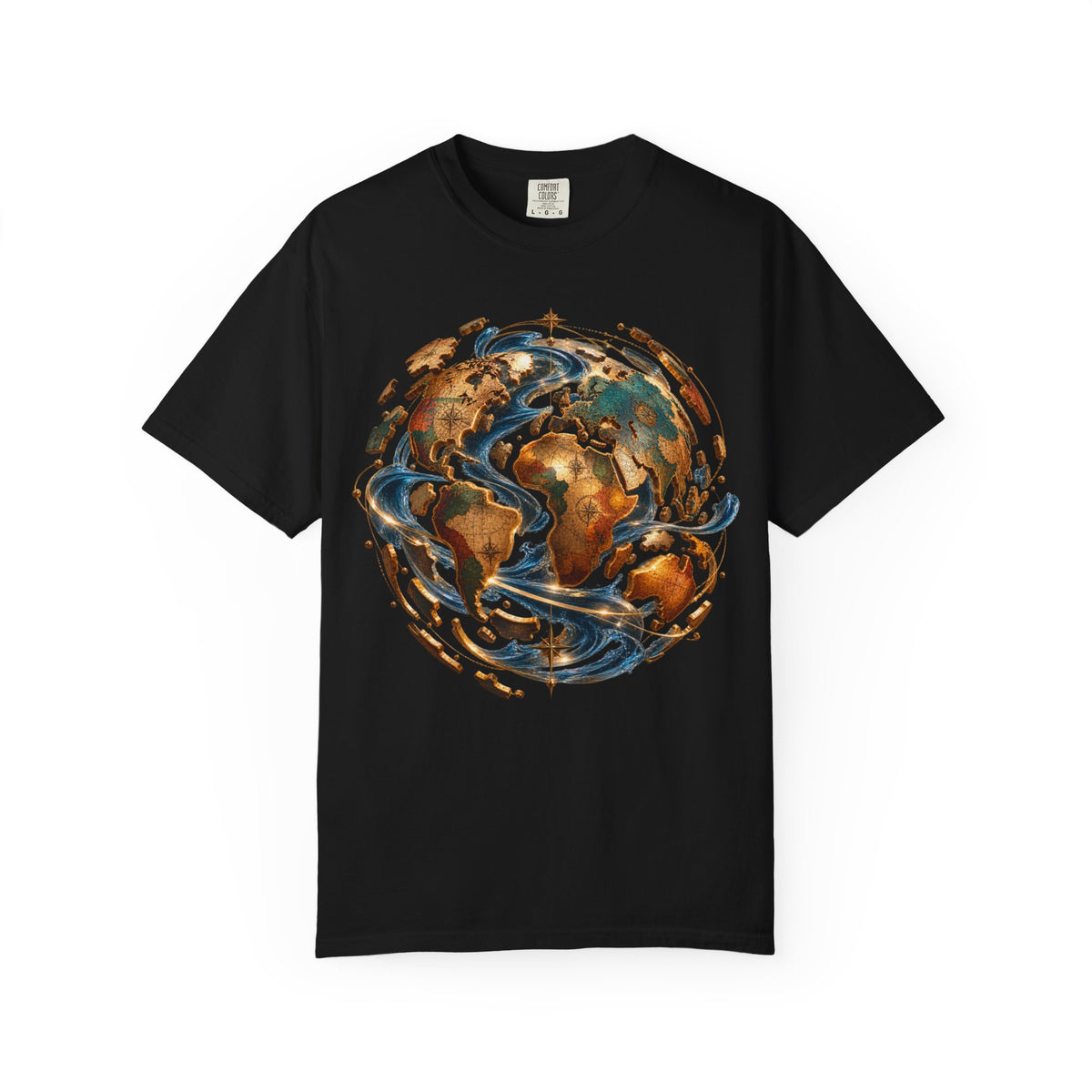 Earth Waves T-Shirt — Artistic Planet Graphic Tee