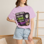 See Fred Funny Halloween T-Shirt — "See Fred. Fred has a boogie... Fred also has no friends." Graphic Tee