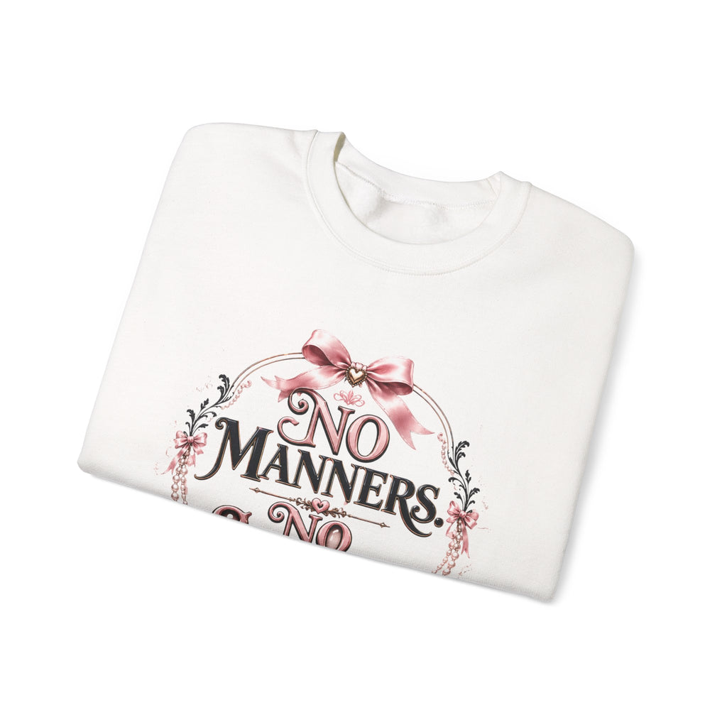 Sweatshirt — “No Manners No Service” Vintage Floral Crewneck