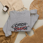 Crewneck Sweatshirt — "Catch"/"Release" Graphic Pullover