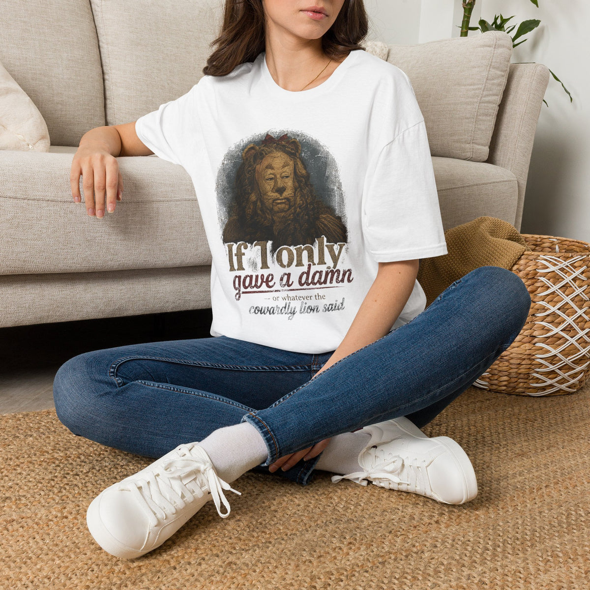 Wizard of Oz Cowardly Lion Tee — "If I Only Gave a Damn" Vintage Movie Quote T-Shirt