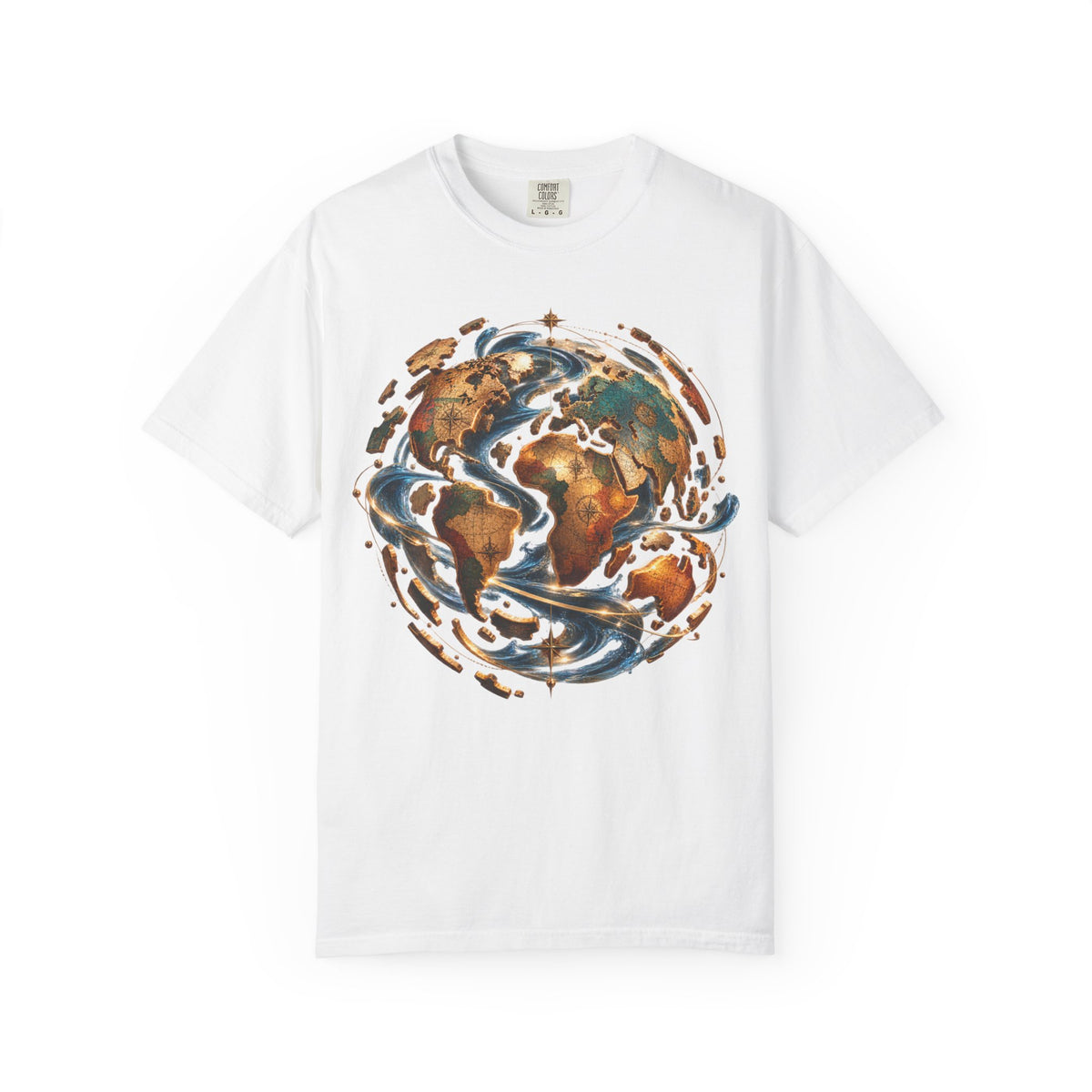 Earth Waves T-Shirt — Artistic Planet Graphic Tee