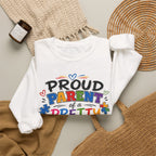 Crewneck Sweatshirt — "Proud Parent of a Pretty Amazing Autistic Kid" Colorful Autism Awareness Design