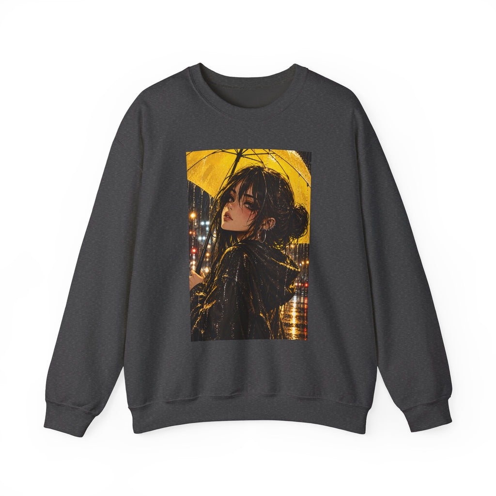 Anime Girl with Yellow Umbrella Sweatshirt