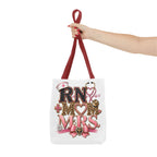 RN Mom Mrs. Tote Bag — Nurse Wife Gift, Leopard Pink Stethoscope Design