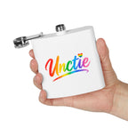 Rainbow 'Unctie' 6oz Stainless Steel Flask — LGBTQ+ Pride Hip Flask Gift