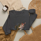 Bass Fishing Crewneck Sweatshirt — Leaping Largemouth Design