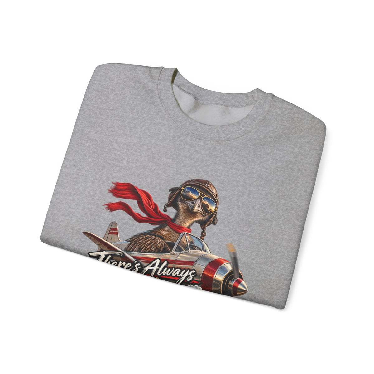 Aviator Pilot Sweatshirt — "There's Always Options" Vintage Flight Crewneck