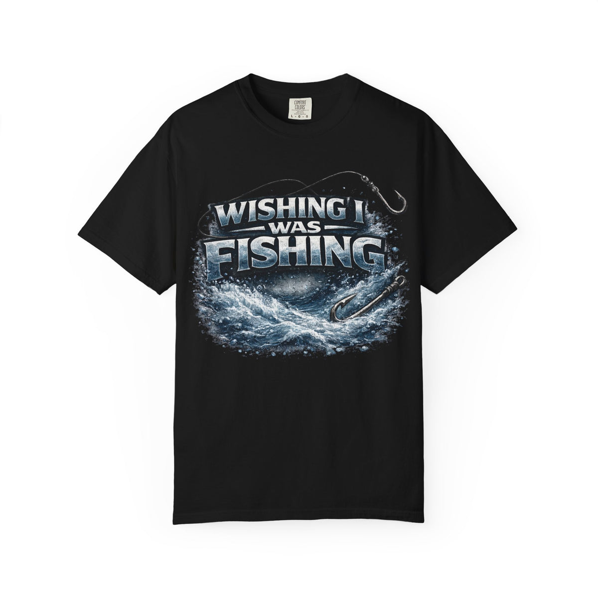 Fishing T-Shirt — "Wishing I Was Fishing" Graphic Tee for Anglers