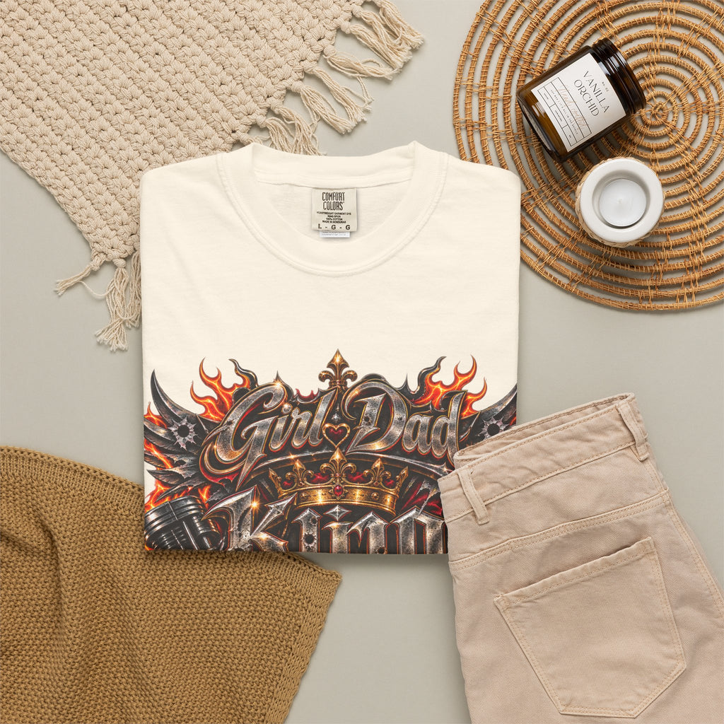 T-Shirt — "Girl Dad King of Queens" Graphic Tee