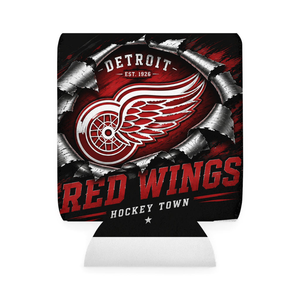 Red Wings Can Cooler Sleeve — Detroit Hockey Town Koozie