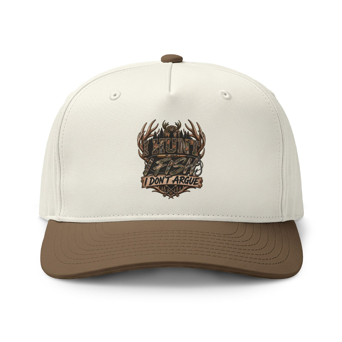 Two-Tone Trucker Cap — 'I Don't Argue' Antler Crest