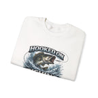Fishing Sweatshirt — "Hooked on Fishing" Graphic Crewneck for Anglers