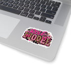 Role Model Kiss-Cut Sticker — Sparkly Pink Leopard Bow Design