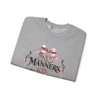 Sweatshirt — “No Manners No Service” Vintage Floral Crewneck
