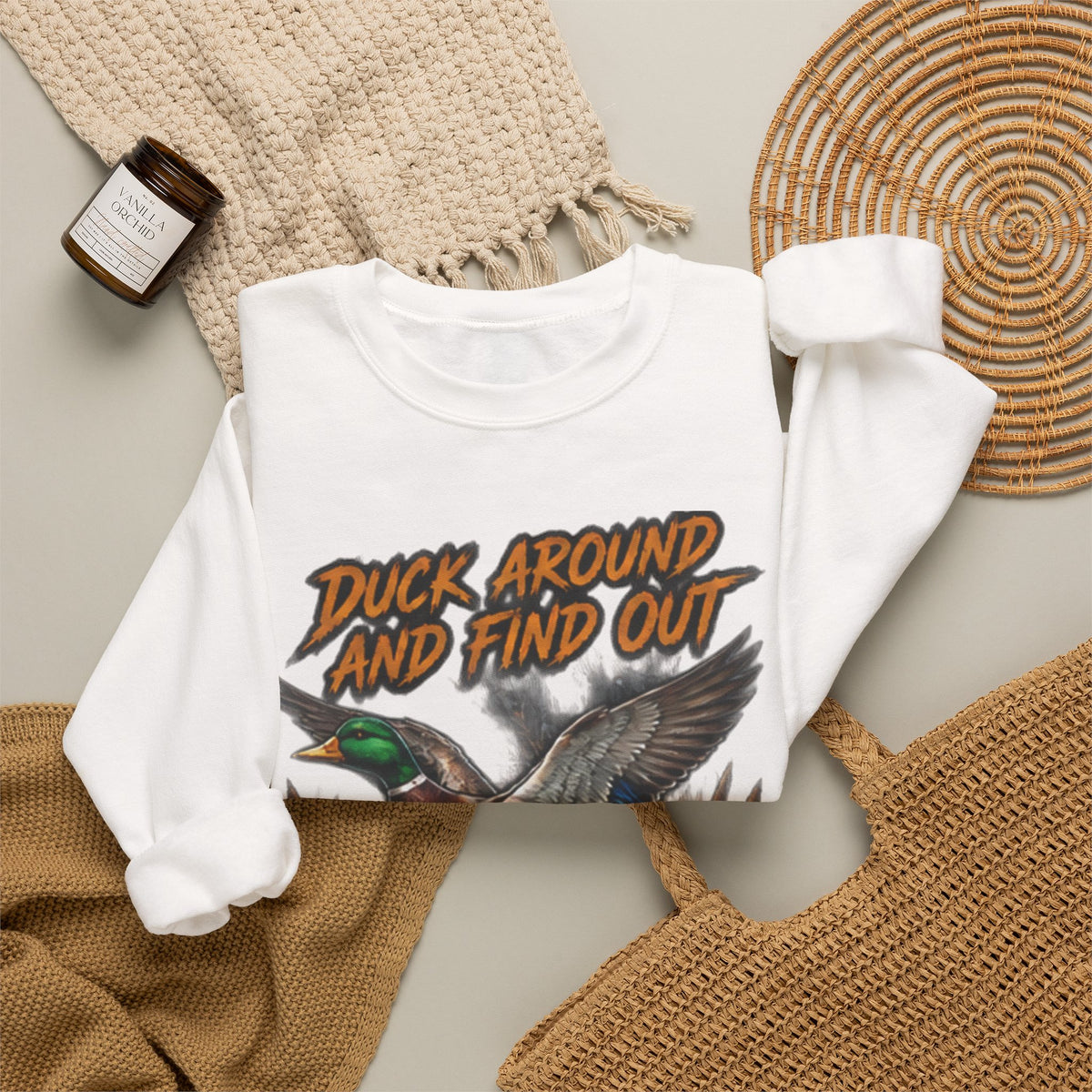 Crewneck Sweatshirt - "Duck Around And Find Out (D.A.F.O.)" Mallard Graphic