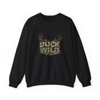 Buck Wild Camo Sweatshirt — Hunting Antler Graphic Crewneck