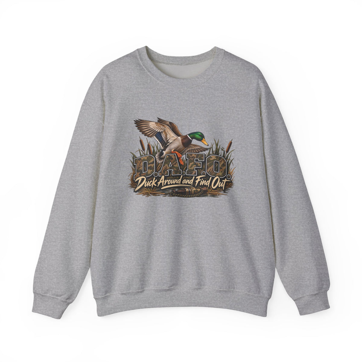 Crewneck Sweatshirt - 'Duck Around and Find Out' Mallard Hunting Graphic