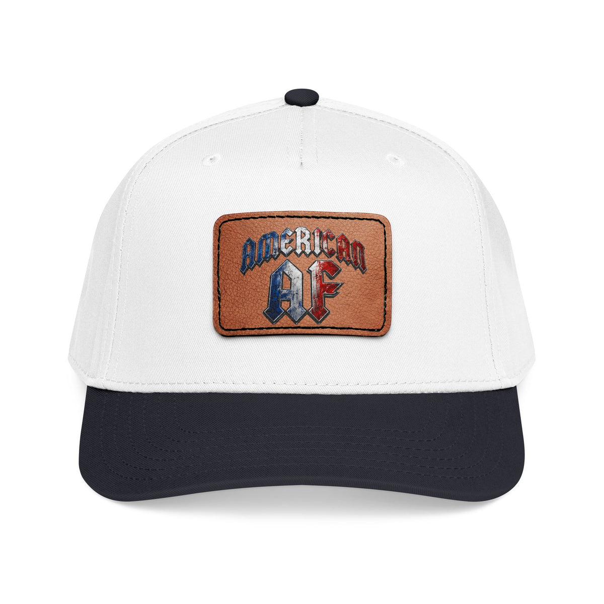 American AF Leather Patch Baseball Cap - Vintage USA Patriotic Hat
