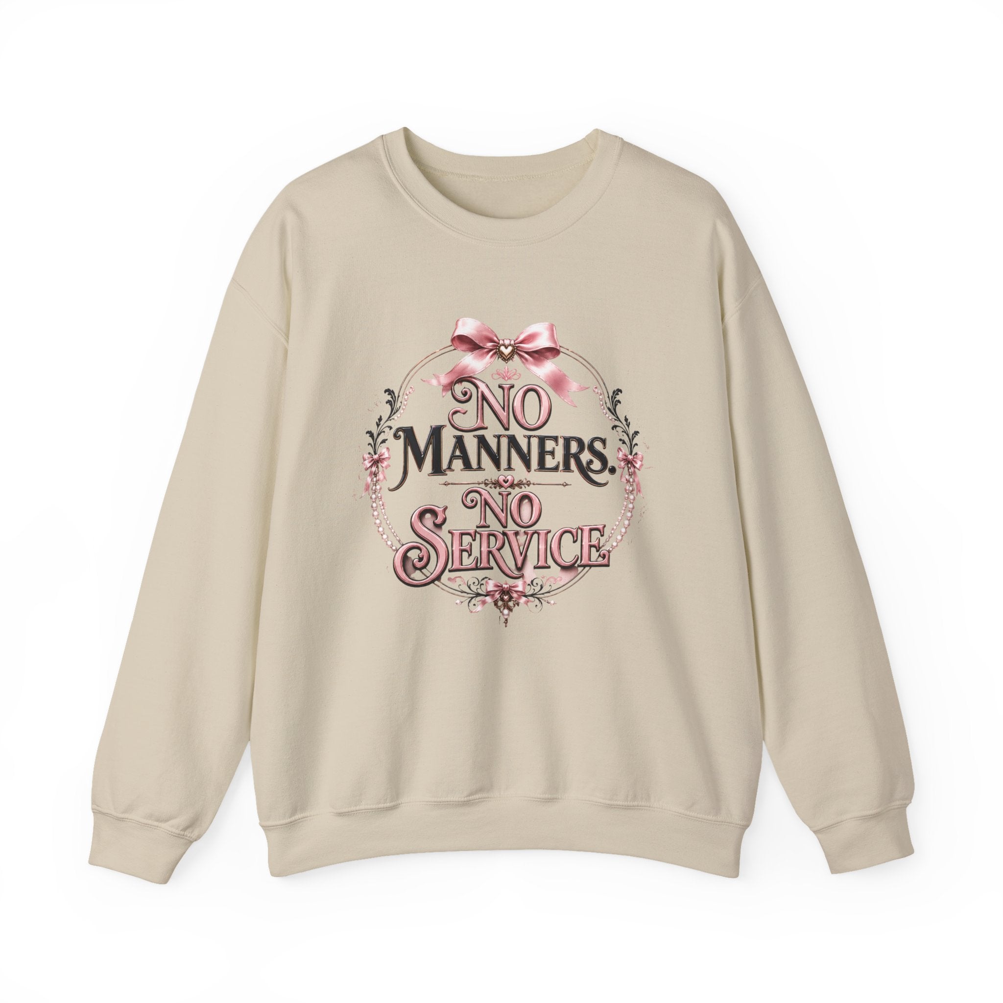 Sweatshirt — “No Manners No Service” Vintage Floral Crewneck