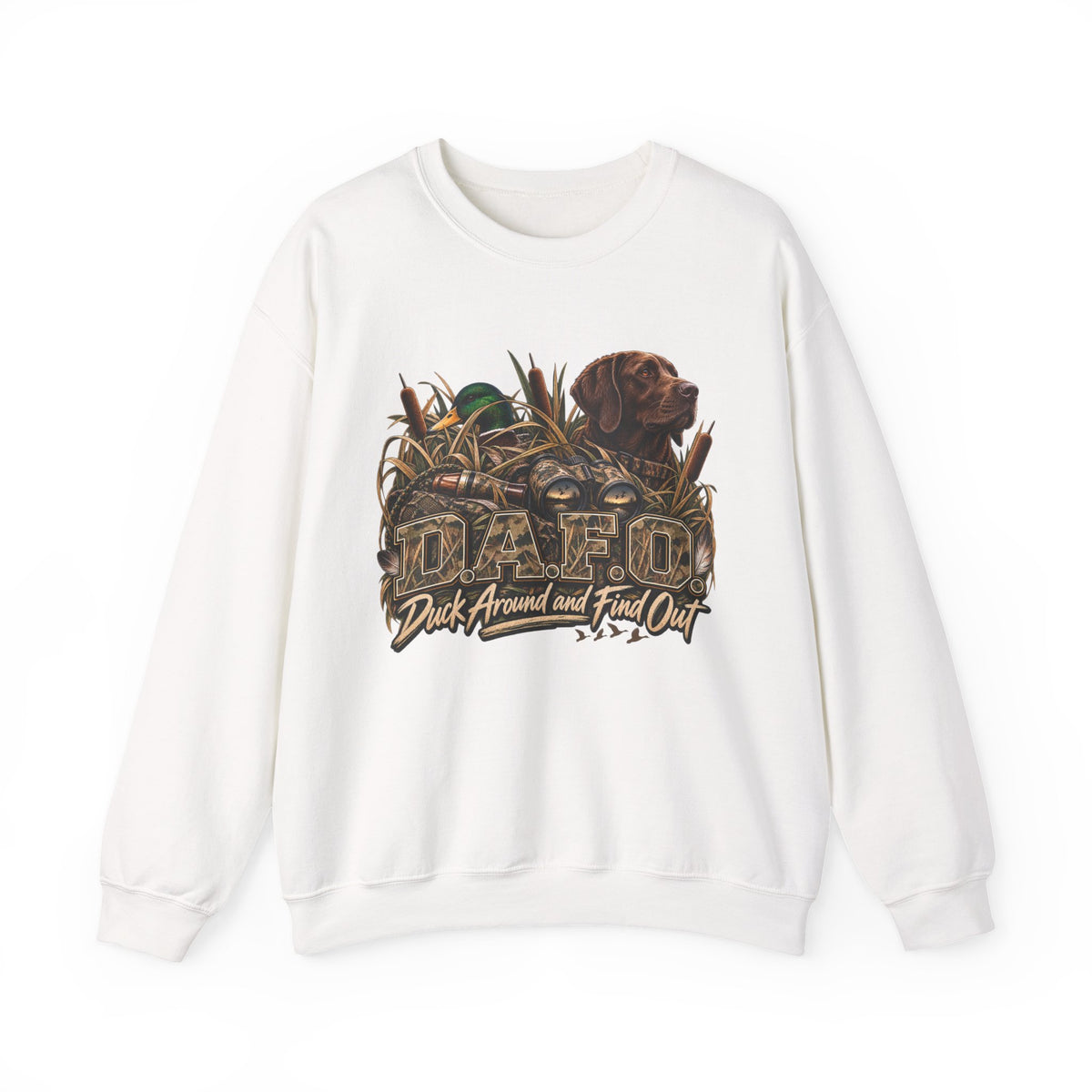 Duck Hunting Crewneck Sweatshirt – "Duck Around and Find Out" Graphic