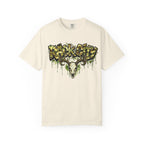 Buck City Graphic T‑Shirt — Deer Skull Camo Streetwear