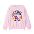 Crewneck Sweatshirt — "Proud Parent of a Pretty Amazing Autistic Kid" Colorful Autism Awareness Design