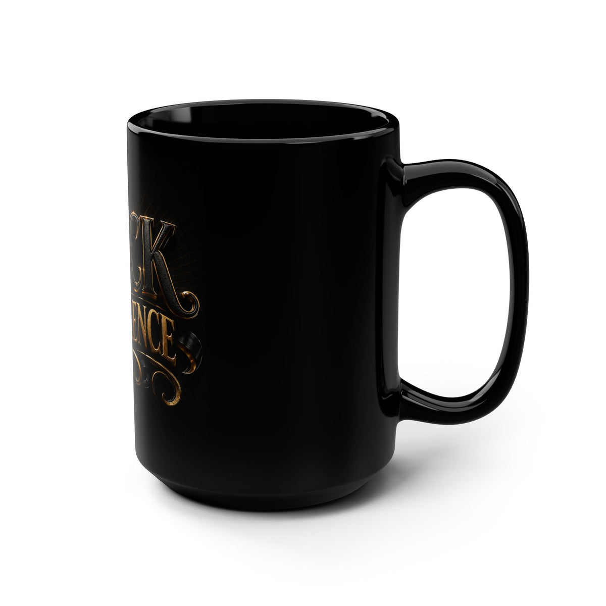 Black Excellence Ceramic Mug — 15oz Black Pride Coffee Cup